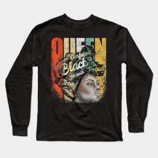 African American Educated Strong Black Woman Queen Long Sleeve T-Shirt